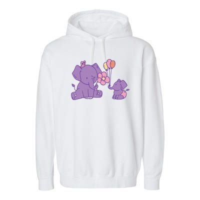 Cute Elephants Garment-Dyed Fleece Hoodie