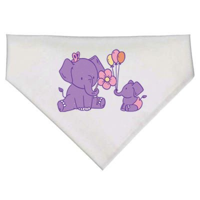 Cute Elephants USA-Made Doggie Bandana