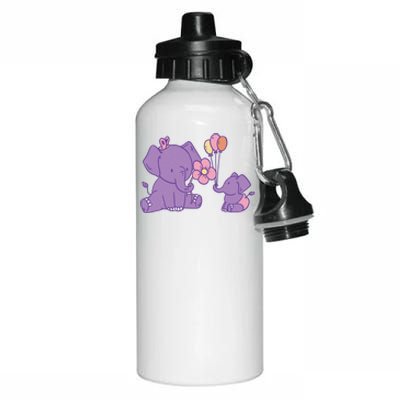 Cute Elephants Aluminum Water Bottle