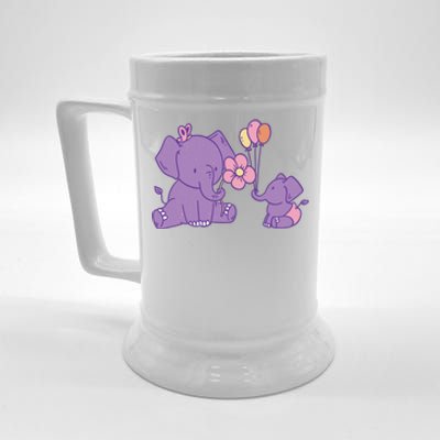 Cute Elephants Beer Stein