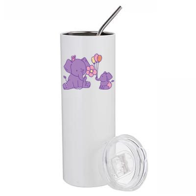 Cute Elephants Stainless Steel Tumbler