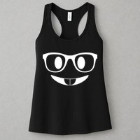 Cute Emoji Nerd Face Womens Tank Top