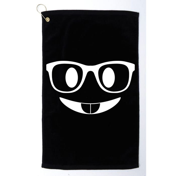 Cute Emoji Nerd Face Golf Towel