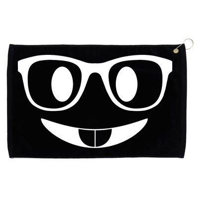 Cute Emoji Nerd Face Grommeted Golf Towel