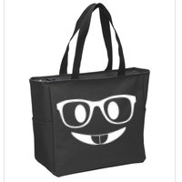 Cute Emoji Nerd Face Zip Tote Bag