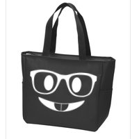 Cute Emoji Nerd Face Zip Tote Bag