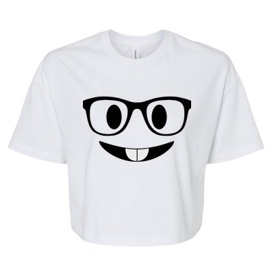 Cute Emoji Nerd Face Bella+Canvas Jersey Crop Tee