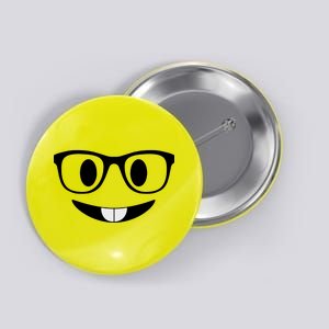 Cute Emoji Nerd Face Button