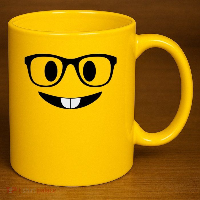 Cute Emoji Nerd Face 11oz C Handle Ceramic Mug