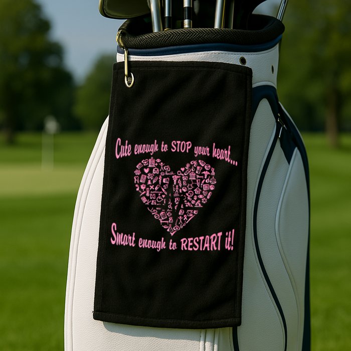 Cute Enough To Stop The Heart Golf Towel