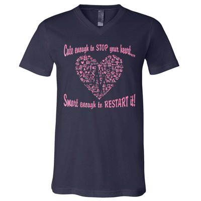 Cute Enough To Stop The Heart V-Neck T-Shirt