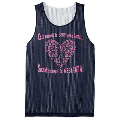 Cute Enough To Stop The Heart Mesh Reversible Basketball Jersey Tank