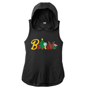 Cute Festive Christmas Believe  Ladies PosiCharge Tri-Blend Wicking Draft Hoodie Tank