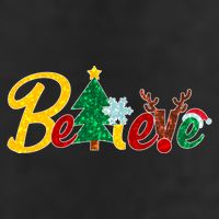 Cute Festive Christmas Believe  7 Panel Mesh Trucker Snapback Hat