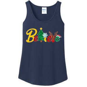 Cute Festive Christmas Believe  Ladies Essential Tank