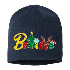 Cute Festive Christmas Believe  Sustainable Beanie