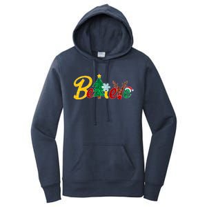 Cute Festive Christmas Believe  Women's Pullover Hoodie