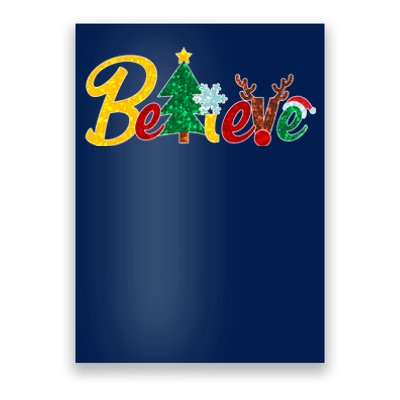 Cute Festive Christmas Believe  Poster