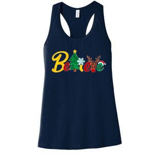 Cute Festive Christmas Believe  Women's Racerback Tank