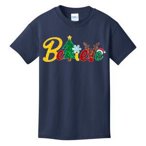 Cute Festive Christmas Believe  Kids T-Shirt