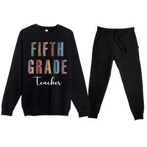 Cute Fifth Grade Teacher Premium Crewneck Sweatsuit Set