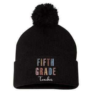 Cute Fifth Grade Teacher Pom Pom 12in Knit Beanie