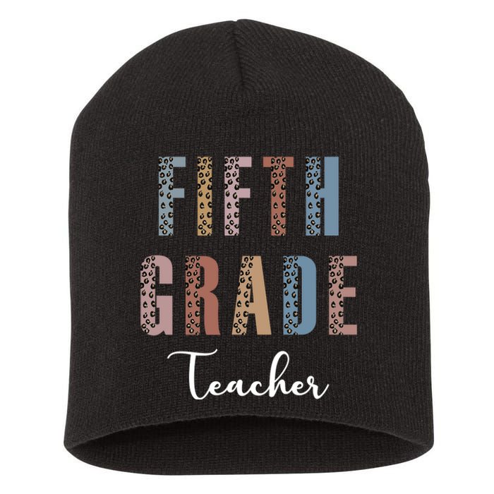 Cute Fifth Grade Teacher Short Acrylic Beanie