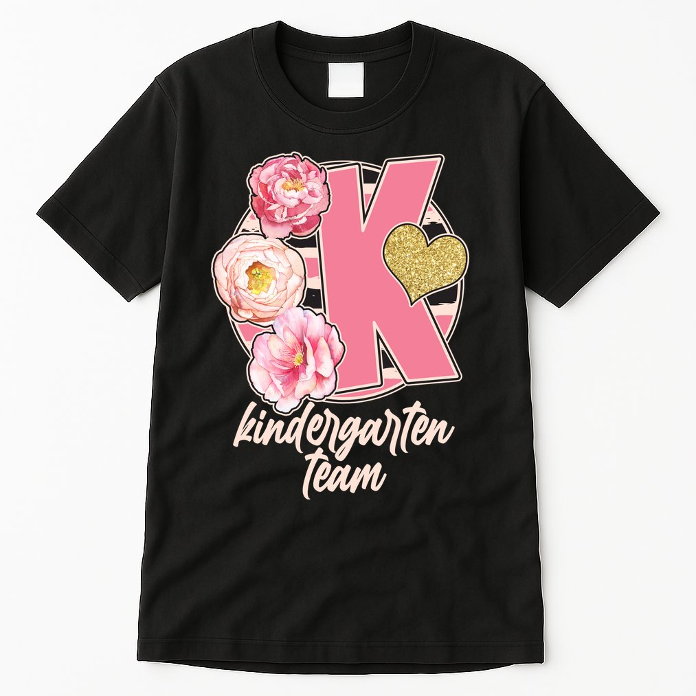 Cute Floral Glam Kindergarten Team Tall T-Shirt