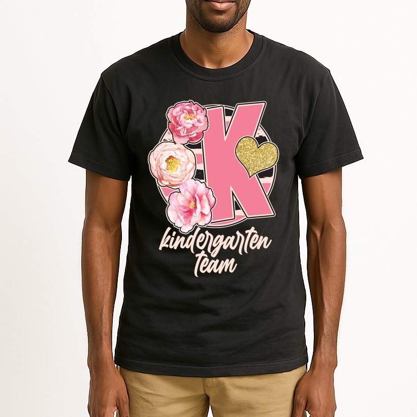 Cute Floral Glam Kindergarten Team Tall T-Shirt