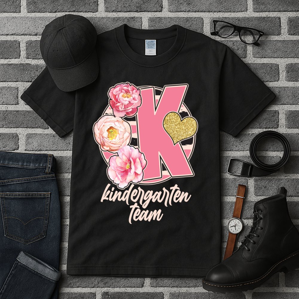 Cute Floral Glam Kindergarten Team Tall T-Shirt