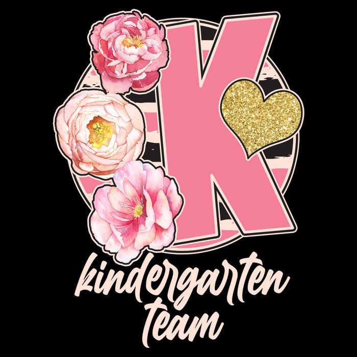 Cute Floral Glam Kindergarten Team Tall T-Shirt
