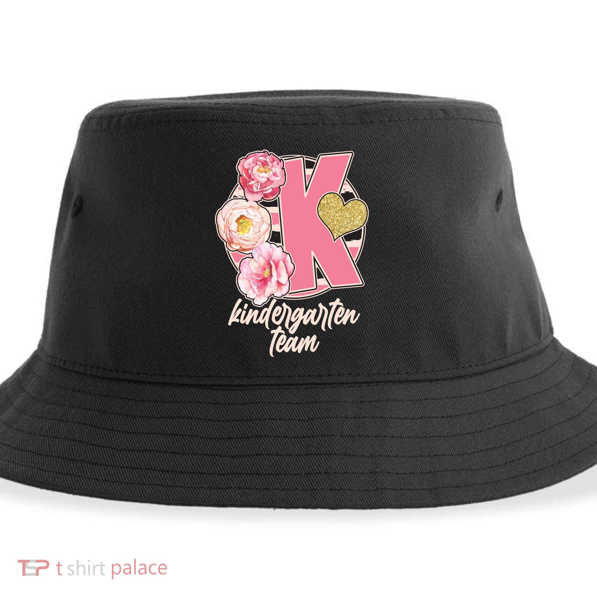 Cute Floral Glam Kindergarten Team Sustainable Bucket Hat