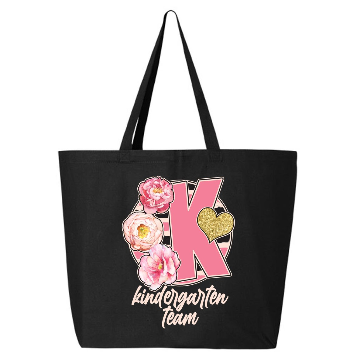 Cute Floral Glam Kindergarten Team 25L Jumbo Tote