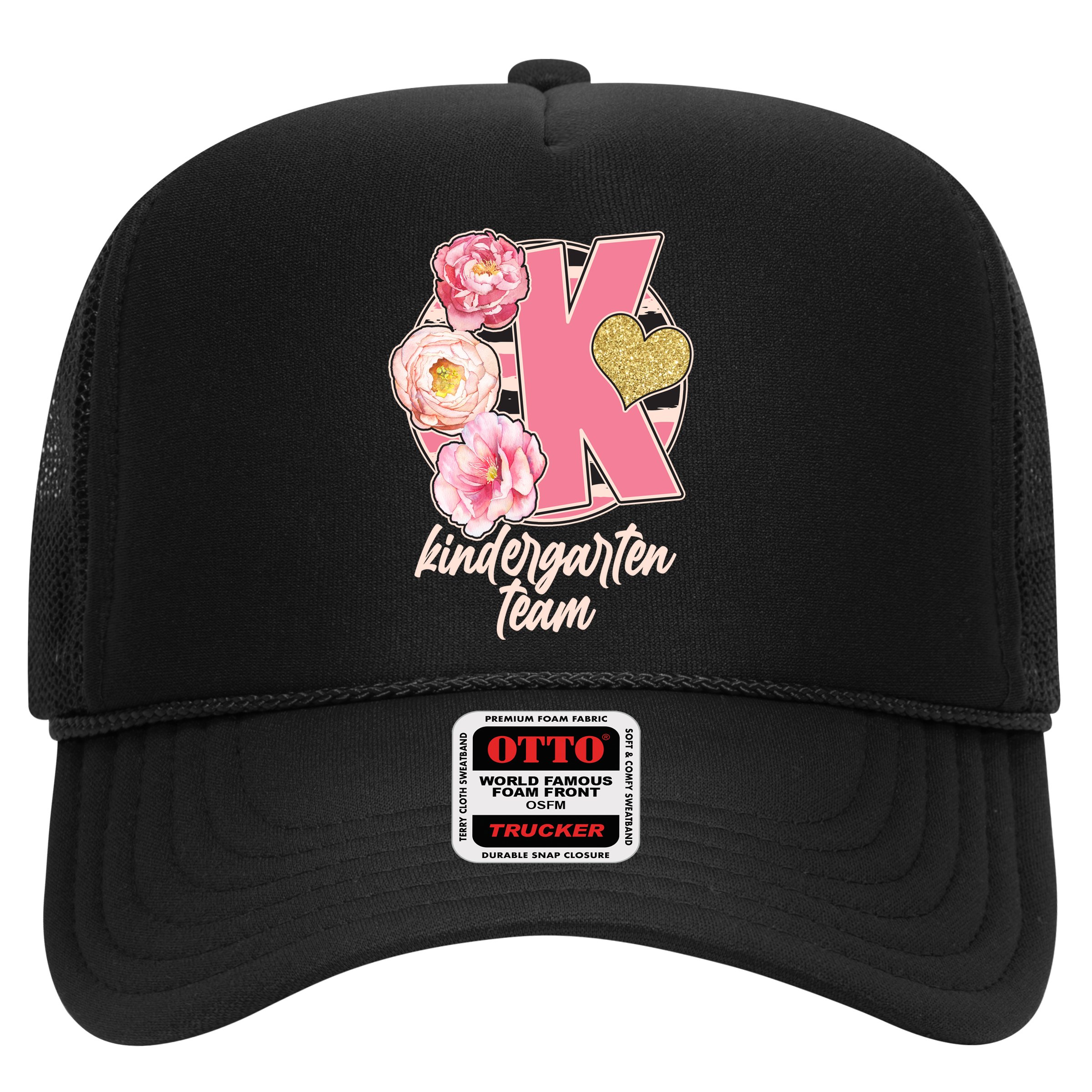 Cute Floral Glam Kindergarten Team Hat