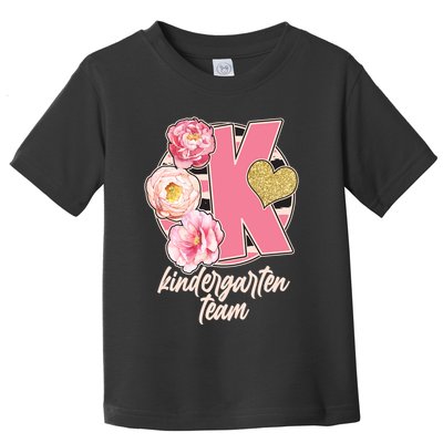 Cute Floral Glam Kindergarten Team Toddler T-Shirt