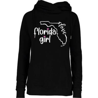 Cute Florida Girl Love Womens Funnel Neck Pullover Hood