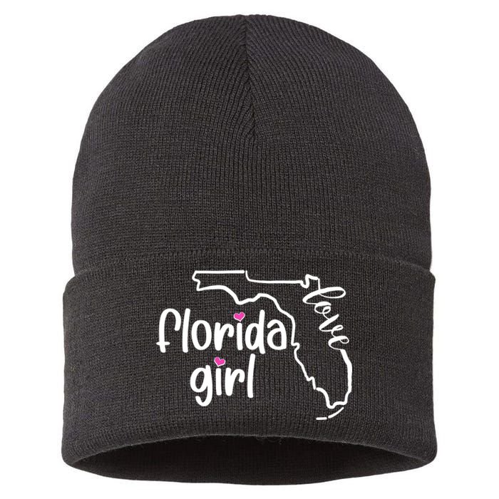 Cute Florida Girl Love Sustainable Knit Beanie