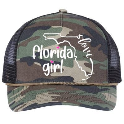 Cute Florida Girl Love Retro Rope Trucker Hat Cap