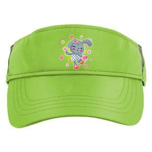 Cute Flower Easter Bunny Adult Drive Performance Visor