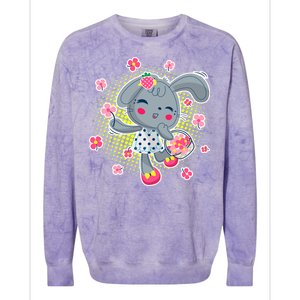 Cute Flower Easter Bunny Colorblast Crewneck Sweatshirt