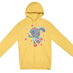 Cute Flower Easter Bunny Premium Pullover Hoodie