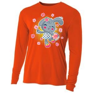 Cute Flower Easter Bunny Cooling Performance Long Sleeve Crew