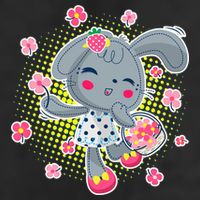 Cute Flower Easter Bunny 7 Panel Mesh Trucker Snapback Hat