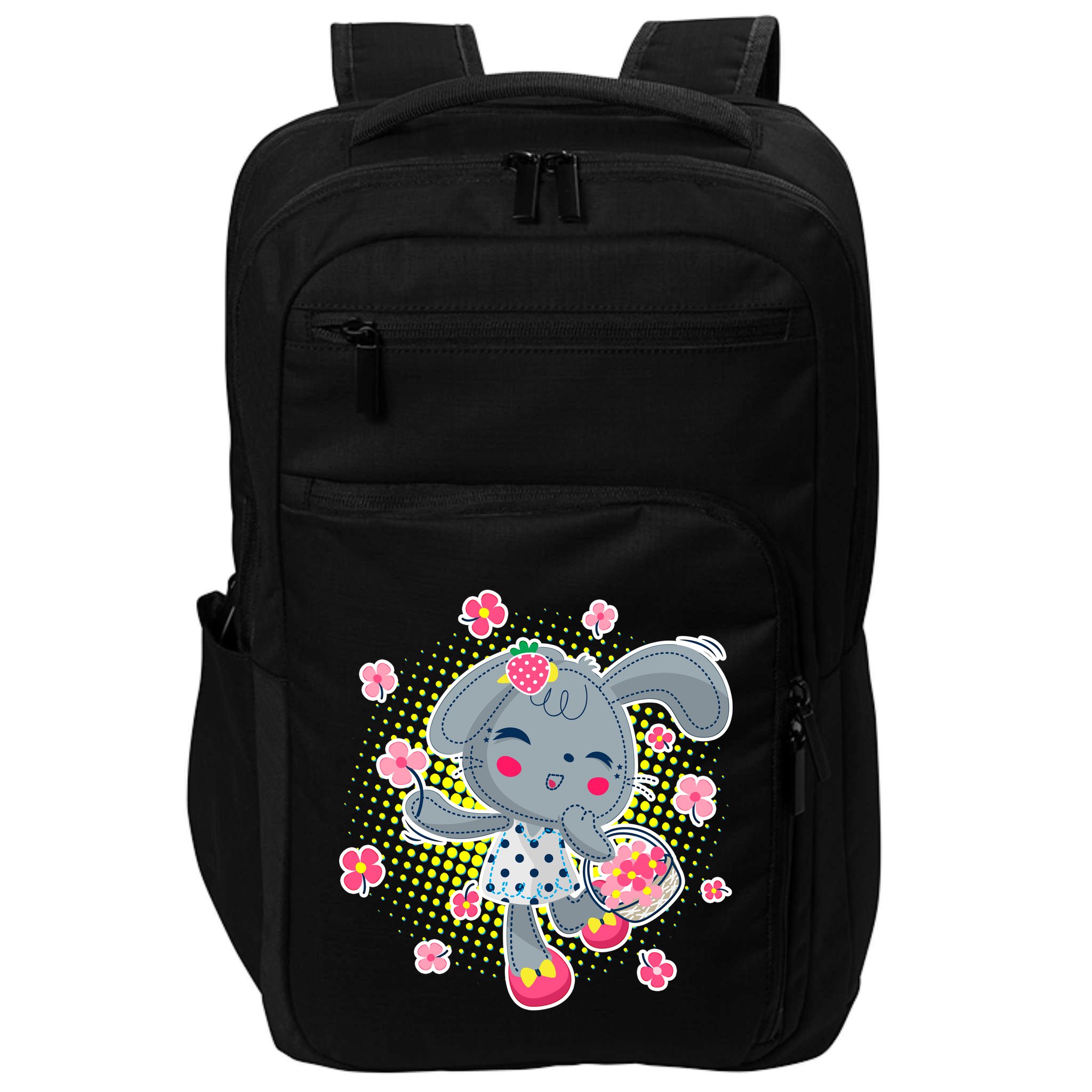 Cute Flower Easter Bunny Impact Tech Backpack