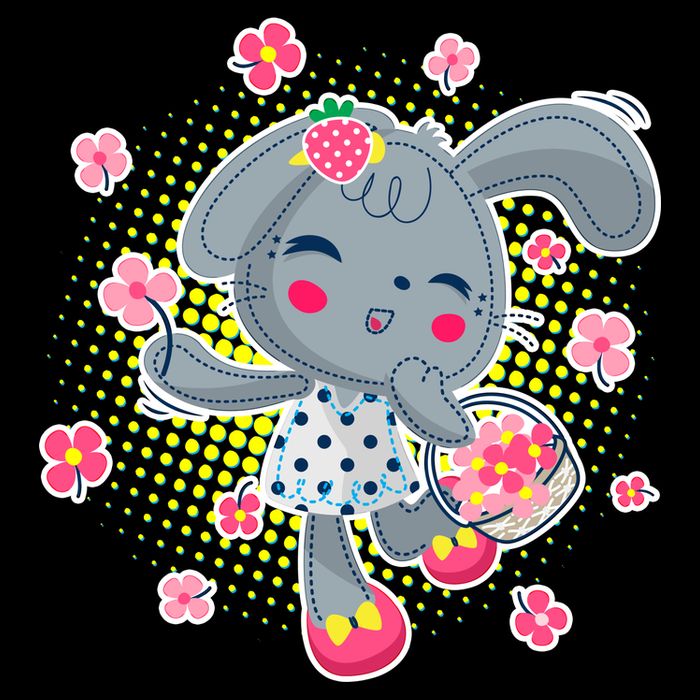Cute Flower Easter Bunny Impact Tech Backpack