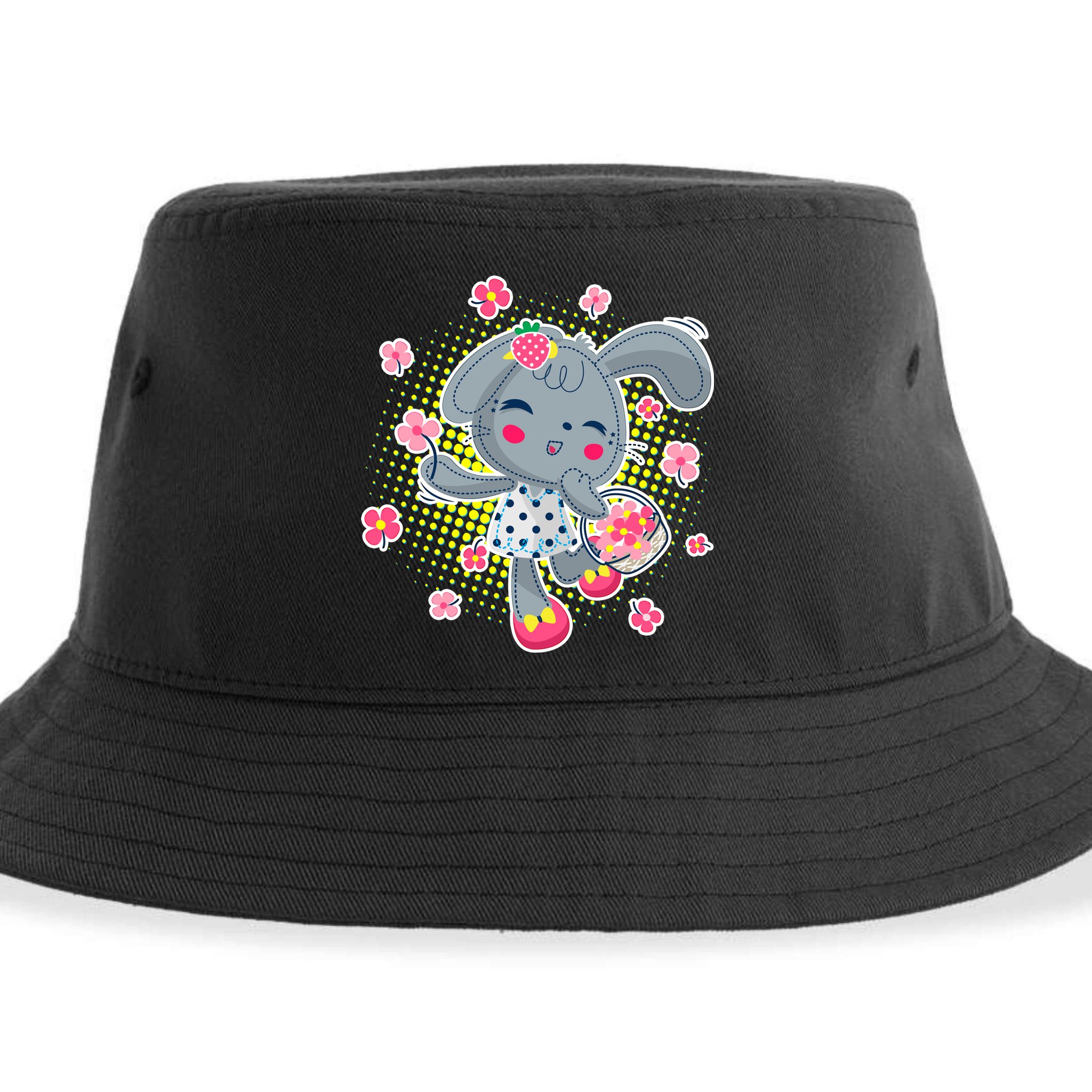 Cute Flower Easter Bunny Sustainable Bucket Hat