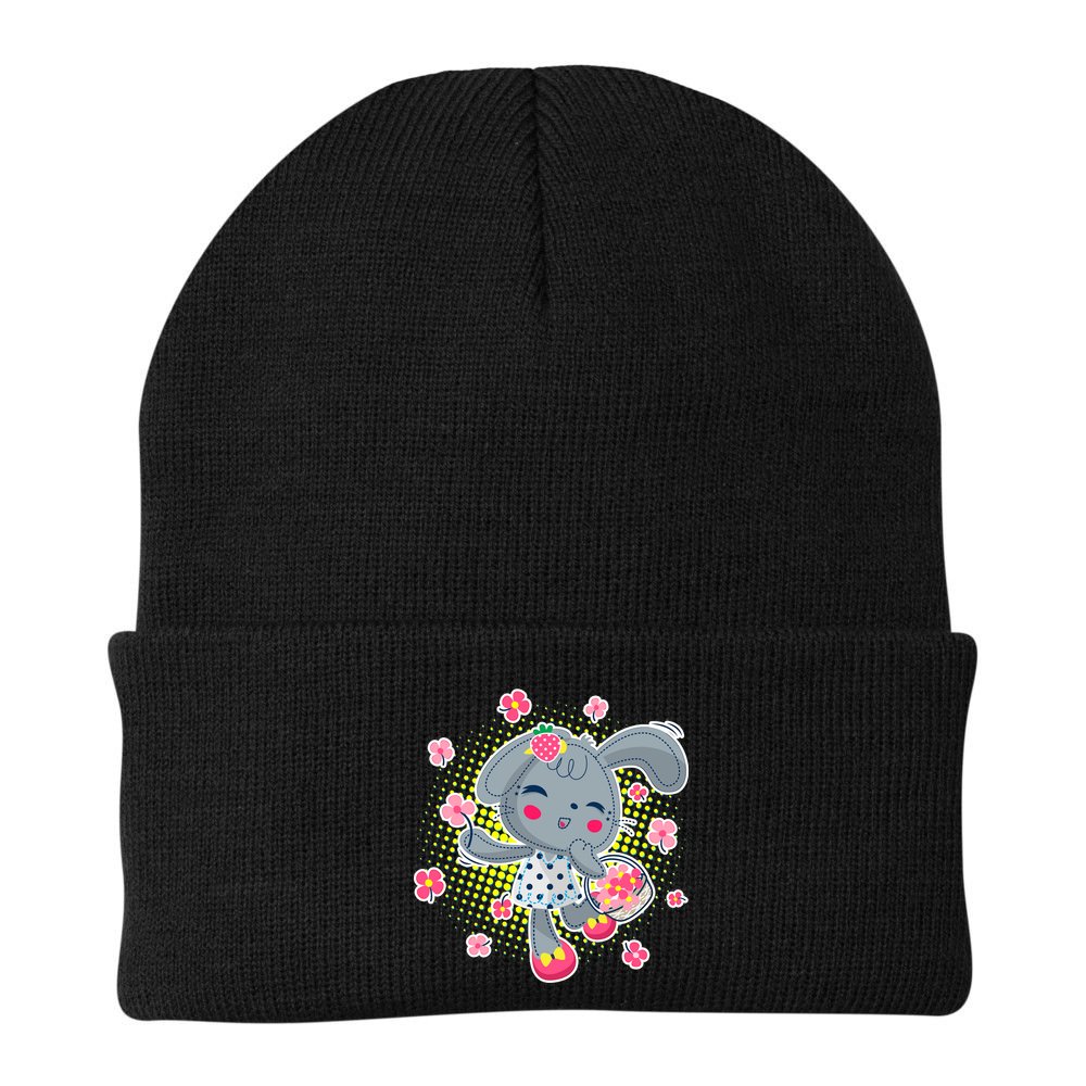 Cute Flower Easter Bunny Beanie