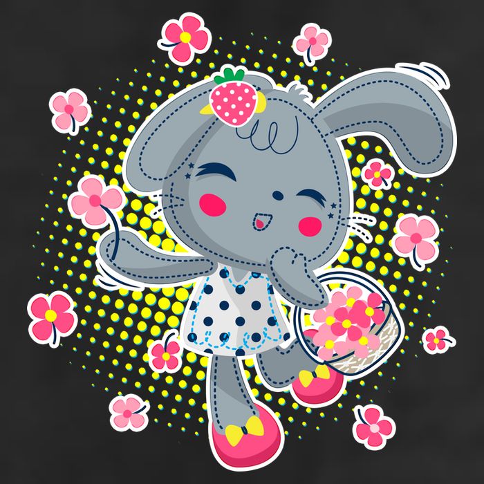 Cute Flower Easter Bunny Beanie