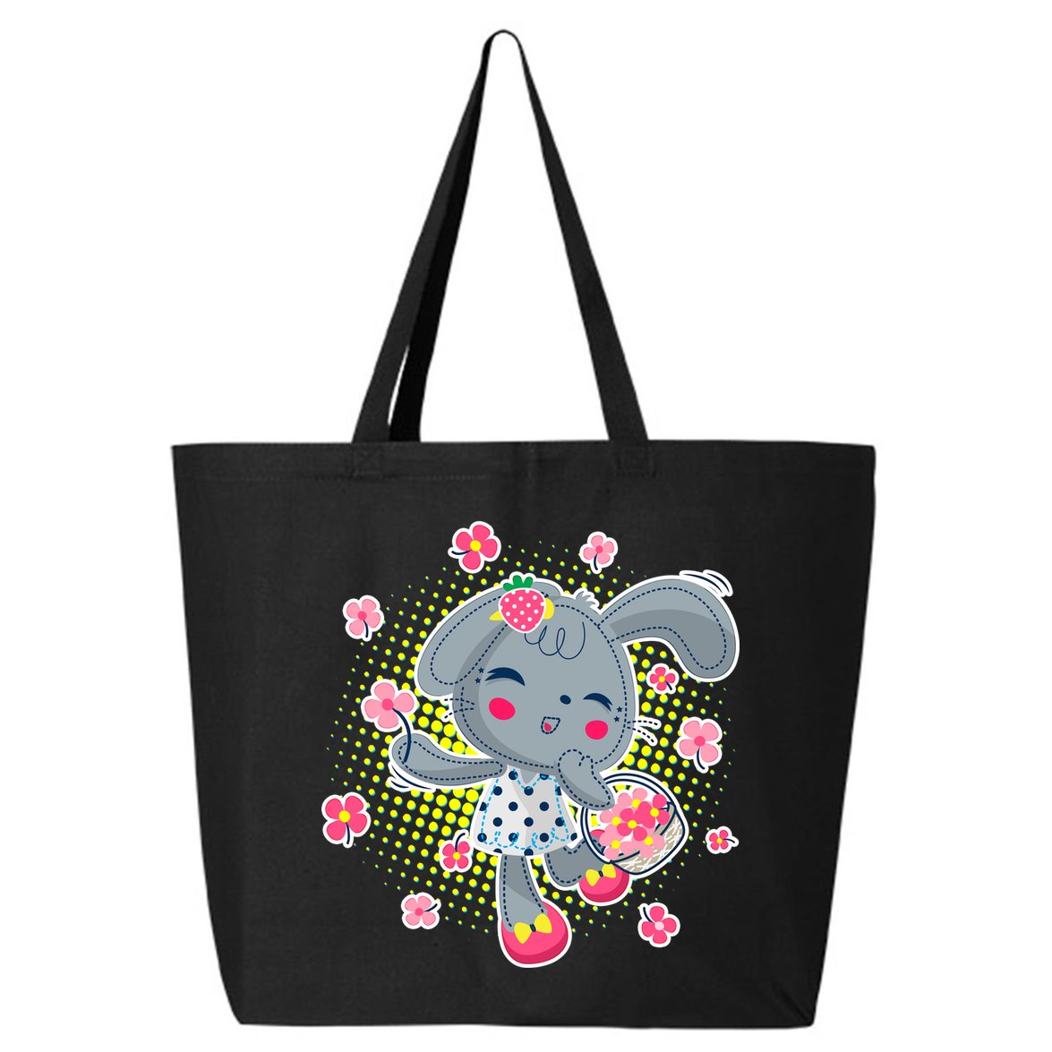 Cute Flower Easter Bunny 25L Jumbo Tote