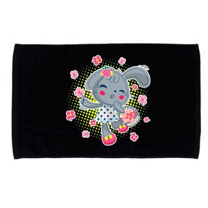 Cute Flower Easter Bunny Microfiber Hand Towel